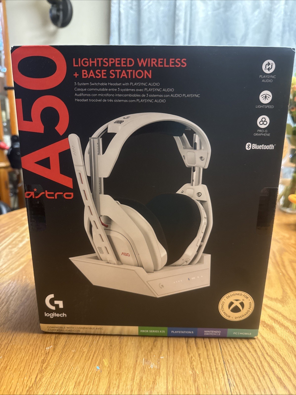 Astro A50 Lightspeed + Base Station Wireless Bluetooth Gaming Headphones (White)