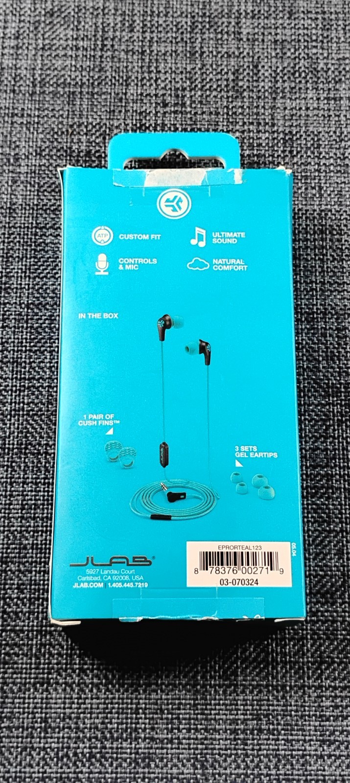 JLab JBuds Pro Signature Earbuds – Teal Blue Wired Headphones w/ Mic + Remote
