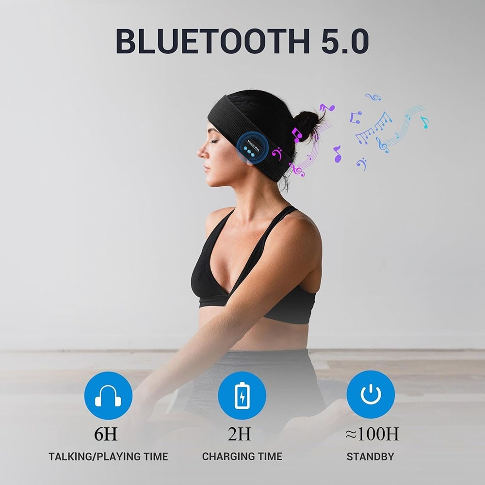 Elastic Bluetooth Sports Headband Wireless Headphones for Men and Women Fitness
