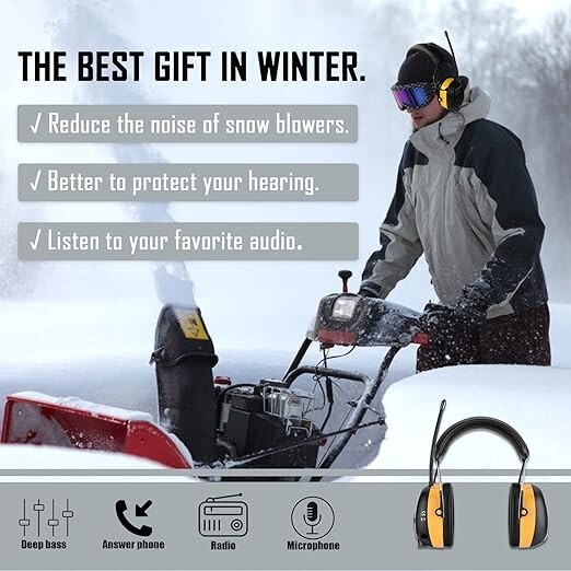 Auriculares de radio AM/FM con pantalla digital, protección auditiva reducción.