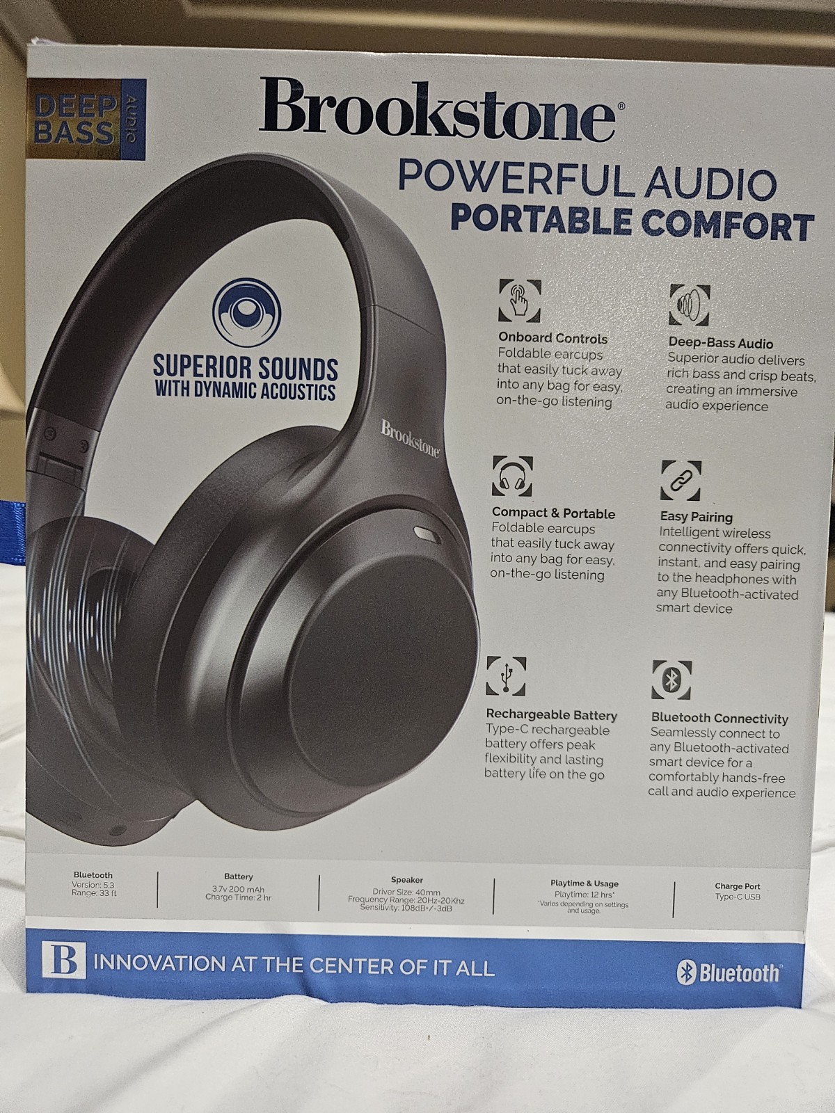 Brookstone Airphones Wireless RF TV Headphones