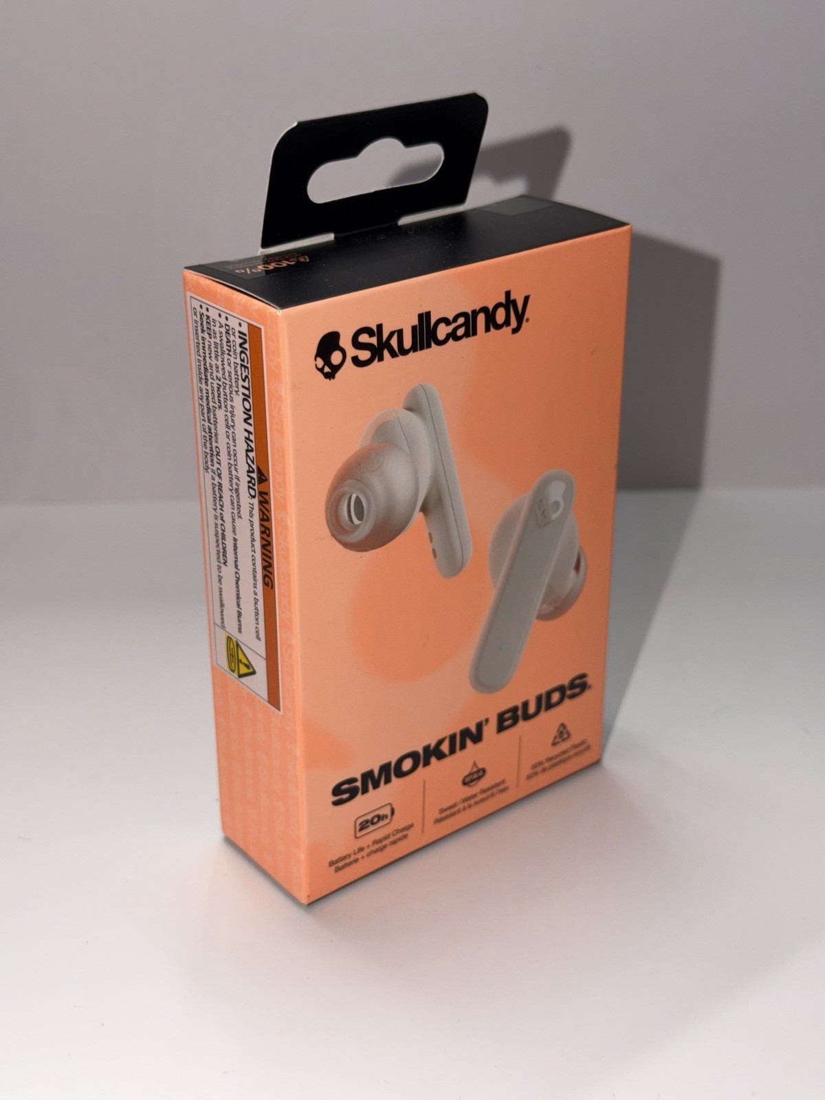 Skullcandy Smokin’ Buds True Wireless Earbuds IPX4 Water Resistant Bone Grey 20h