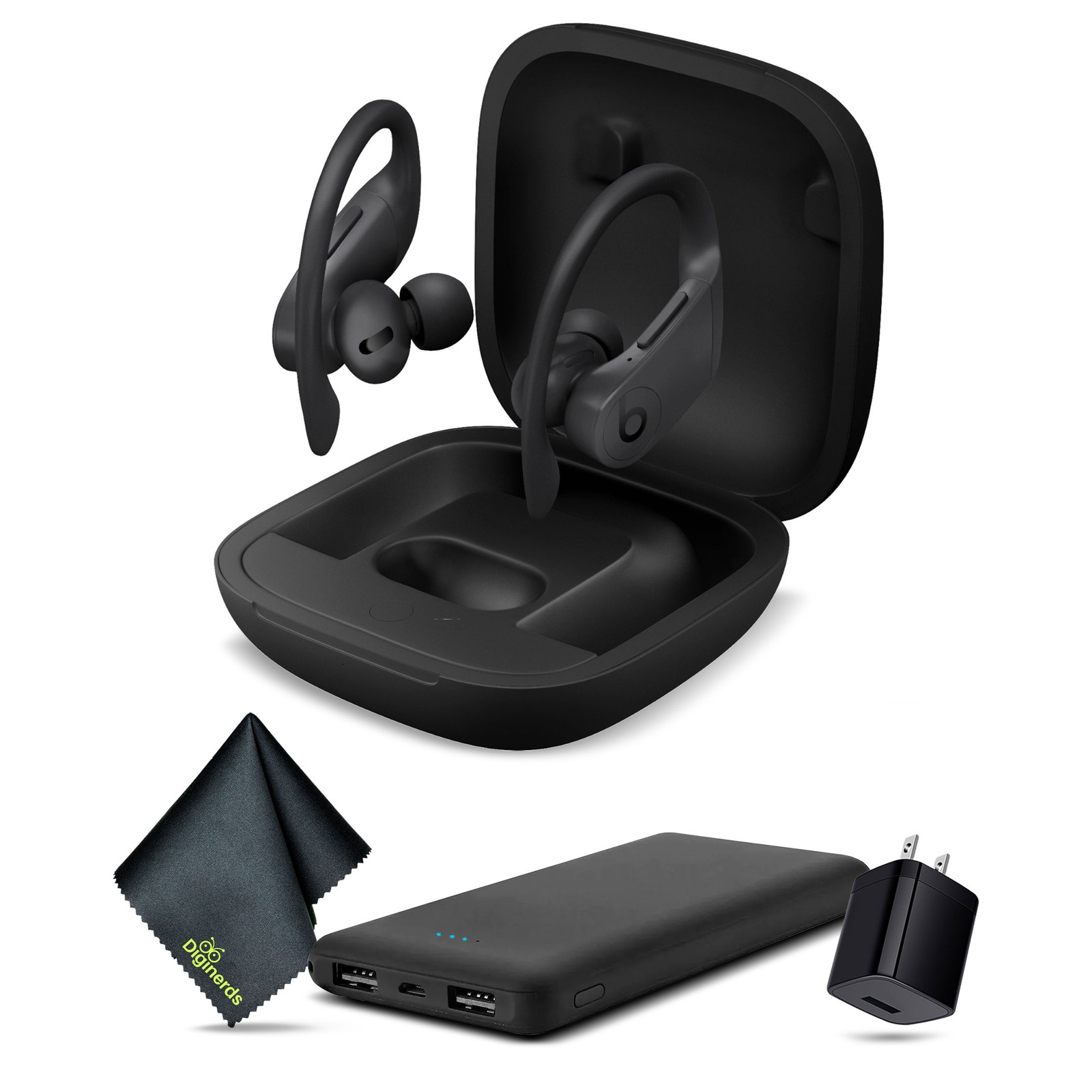 Powerbeats Pro In-Ear Wireless Headphones (Black) Bundle With Accessories