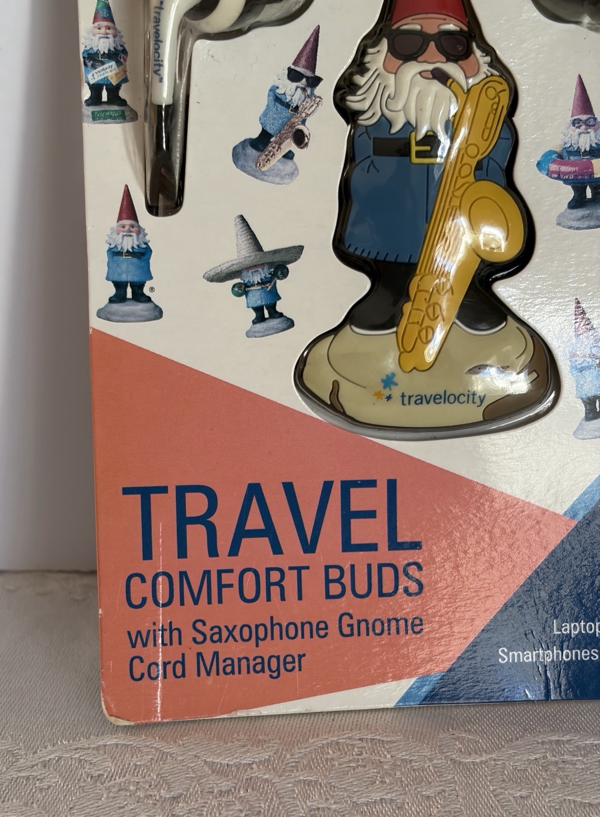 TRAVELOCITY FREE ROAMING GNOME TRAVEL COMFORT EAR BUDS & CORD MANAGER