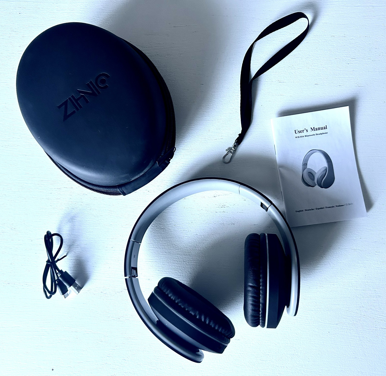 Zihnic WH-816 Black Gray Foldable Wireless Bluetooth Over The Ear Headphones