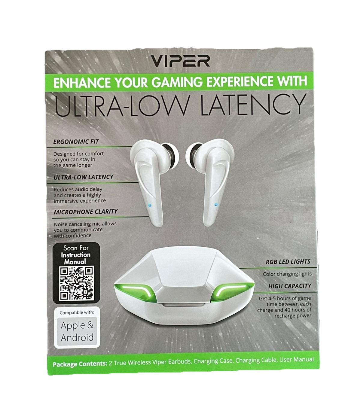 BLUESTONE Viper LED True Wireless Gaming Earbuds w/ Quick Response NEW
