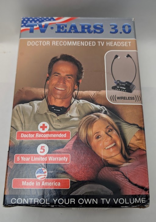Vintage TV EARS 3.0 VOICE CLARIFYING TV Television HEADSET Never Used Wireless