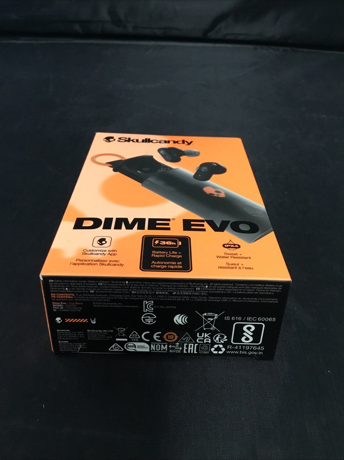 Skullcandy DIME EVO Wireless In-Ear Bluetooth Earbuds – True Black Brand New