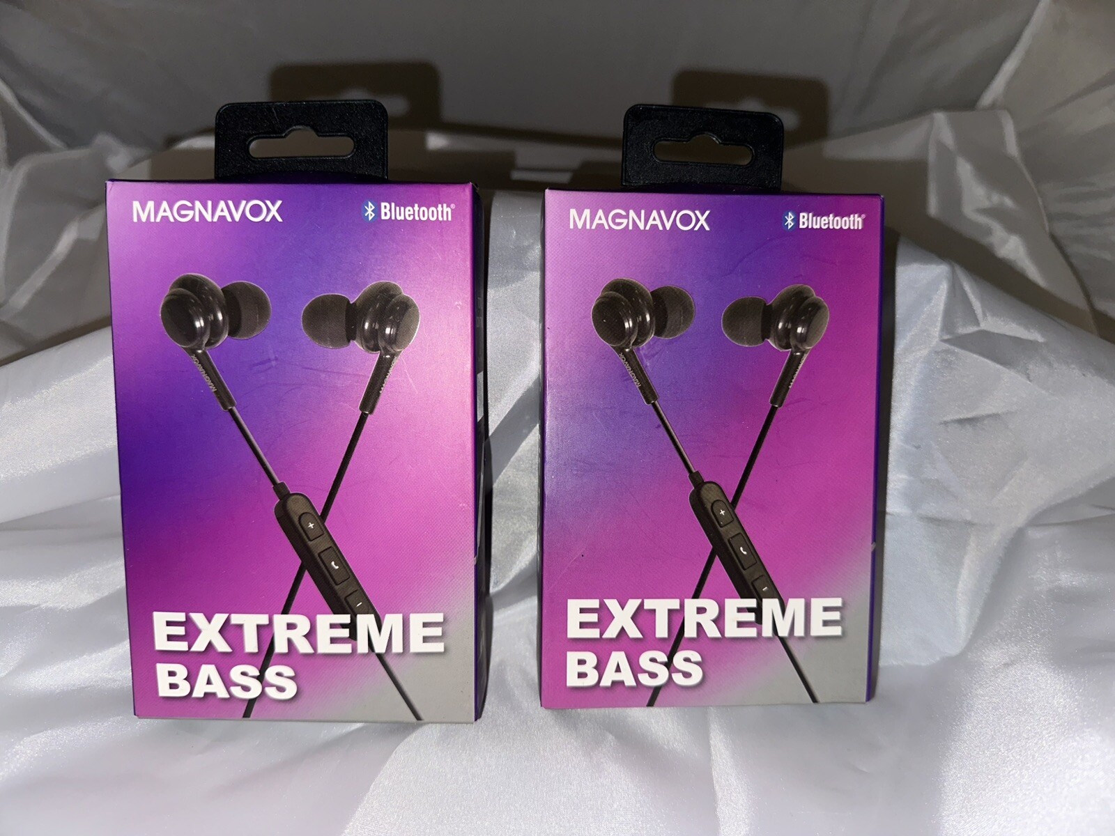 2 Magnavox In-Ear Silicone Earbuds Extreme Bass w/3.5mm Headphone NEW Lot Of 2