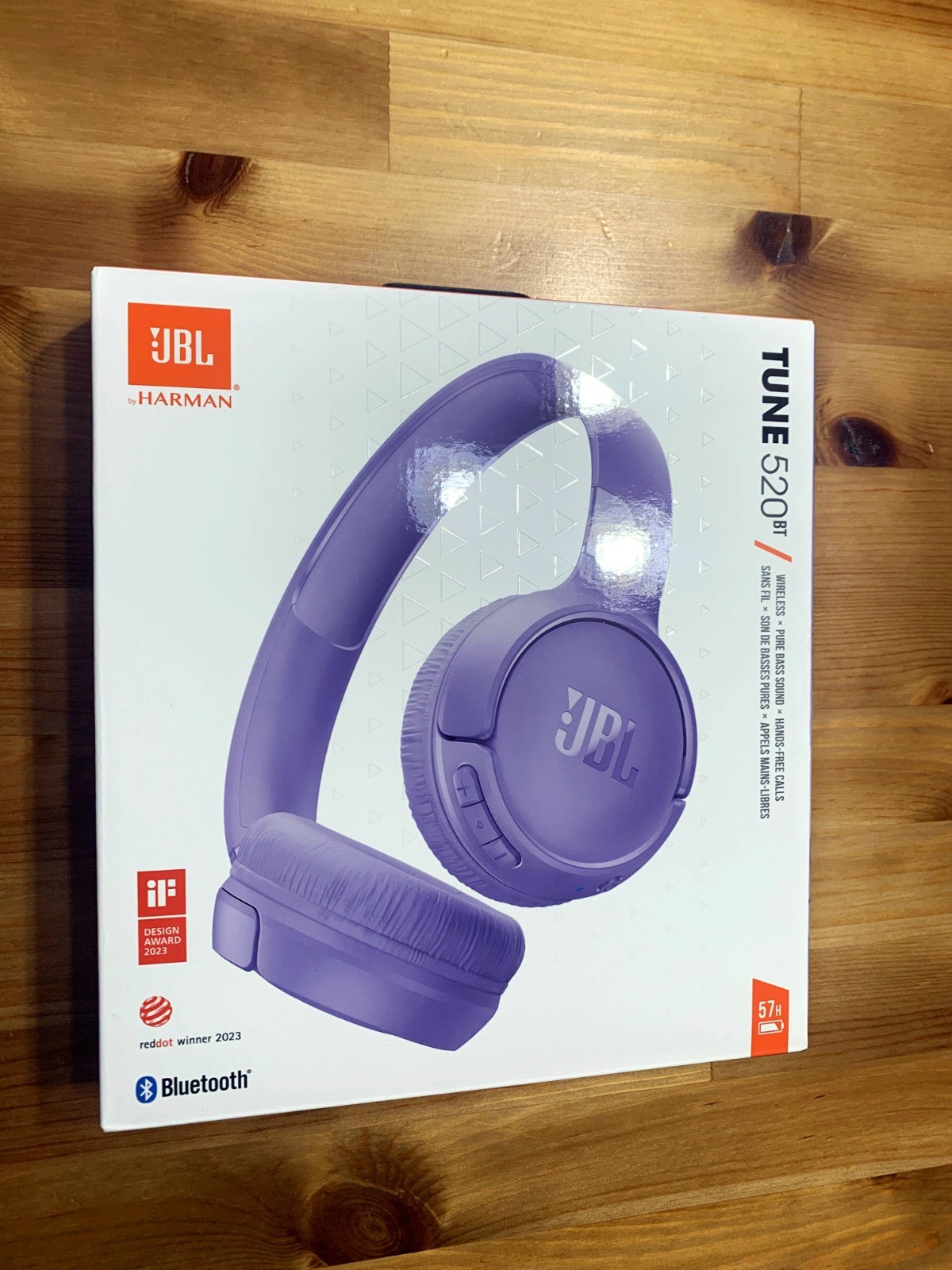 JBL Tune 520BT, Wireless on-ear headphones – Purple