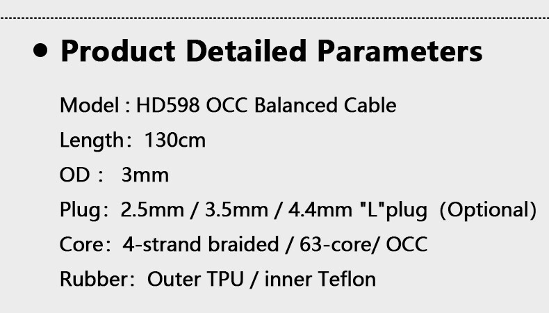 Occ HiFi Balanced Cable For Sennheiser HD518 558 569 578 579 599 598 560S 400Pro