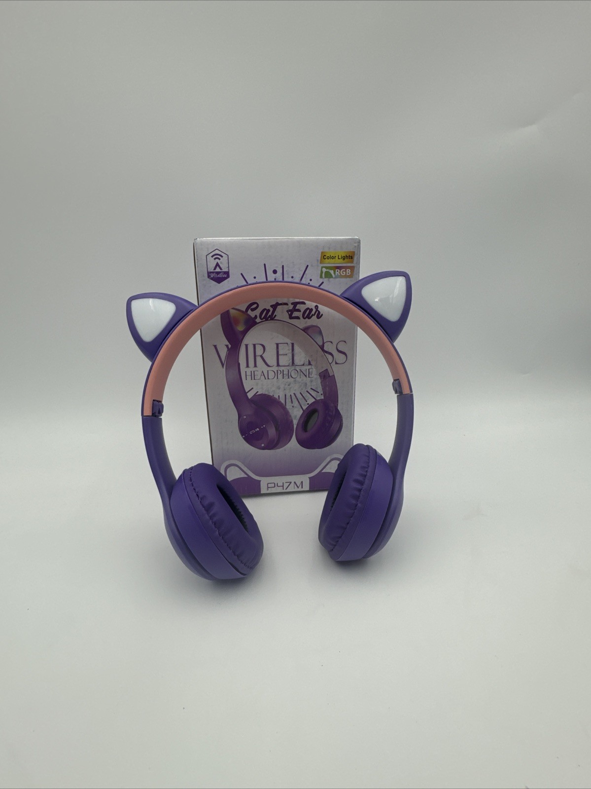 Cat Ear Wireless Headphones Purple