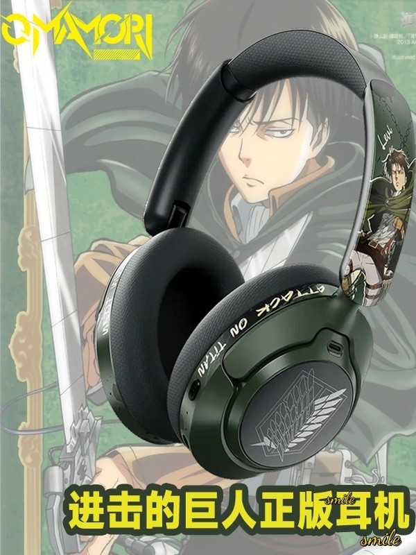 Attack On Titan Levi Ackerman Bluetooth Earphones Wireless Denoise Headphones