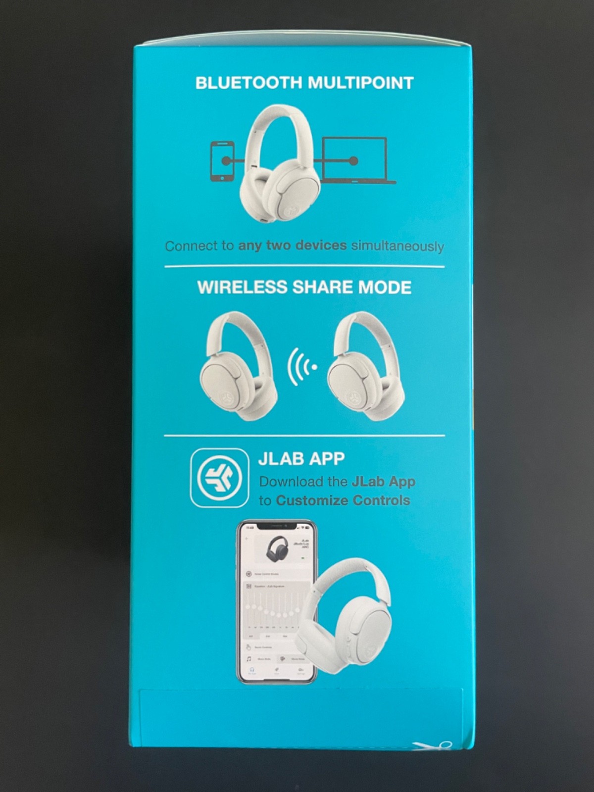 JLab JBuds Lux ANC Wireless Over Ear Headphones Cloud/White
