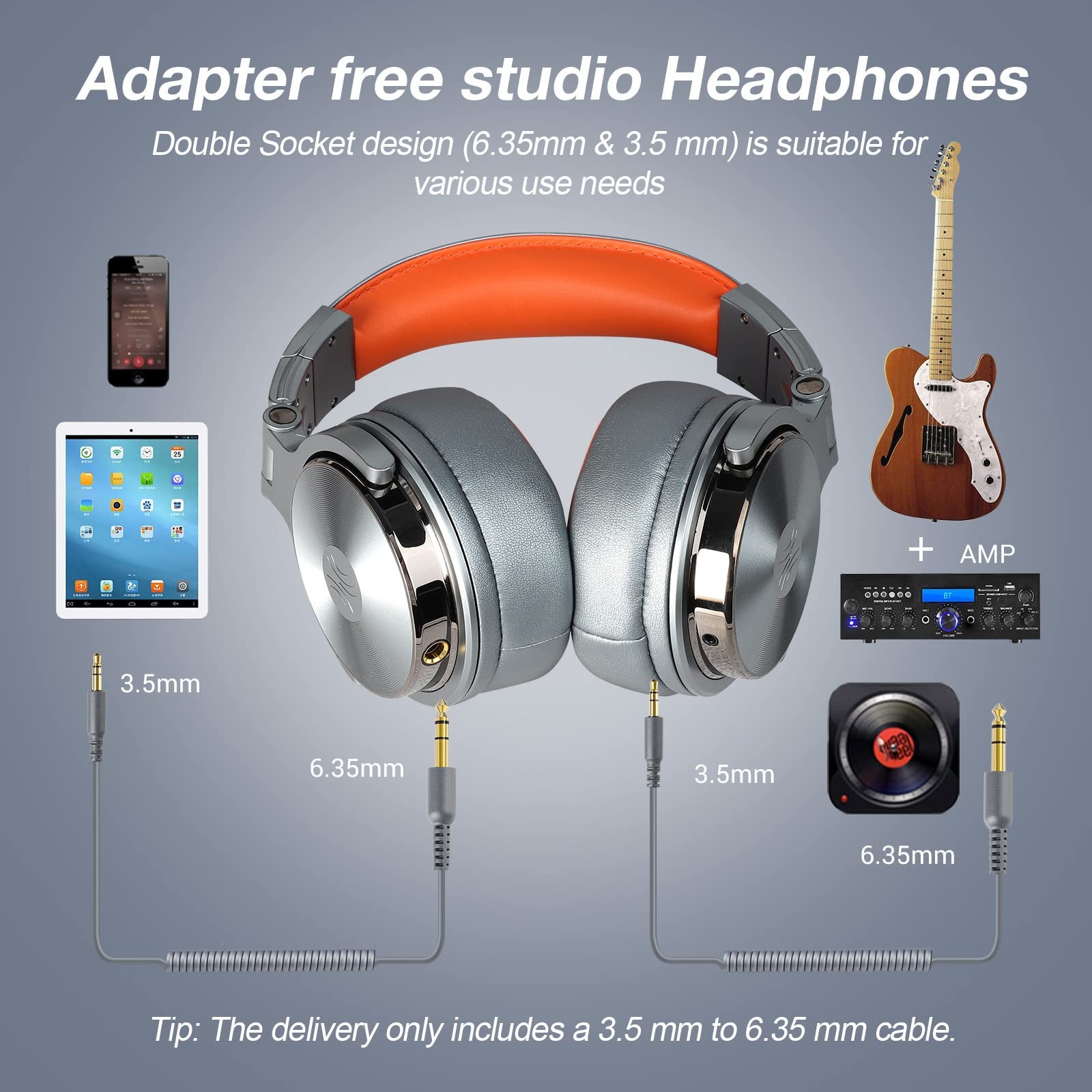 Hi-Res Over Ear Headphones 50mm for Studio Monitoring Mixing Wired