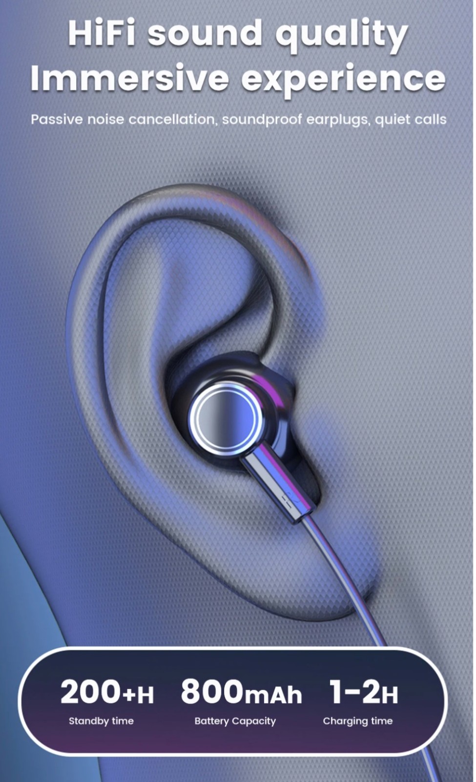 NEW WATERPROOF SPORTS IN-EAR NECK WIRLESS HEADPHONES. COMES WITH WALL PLUG.