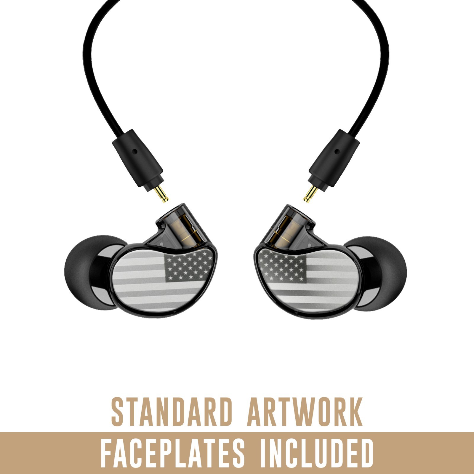 MEE audio M6 PRO 2nd Generation + Flag Artwork Faceplates Bundle (Smoke)