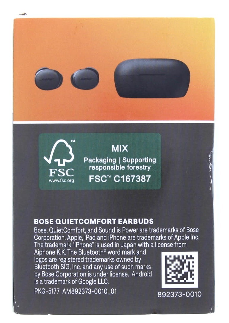 Bose Noise Cancelling Quietcomfort Earbuds Color- Nue Black
