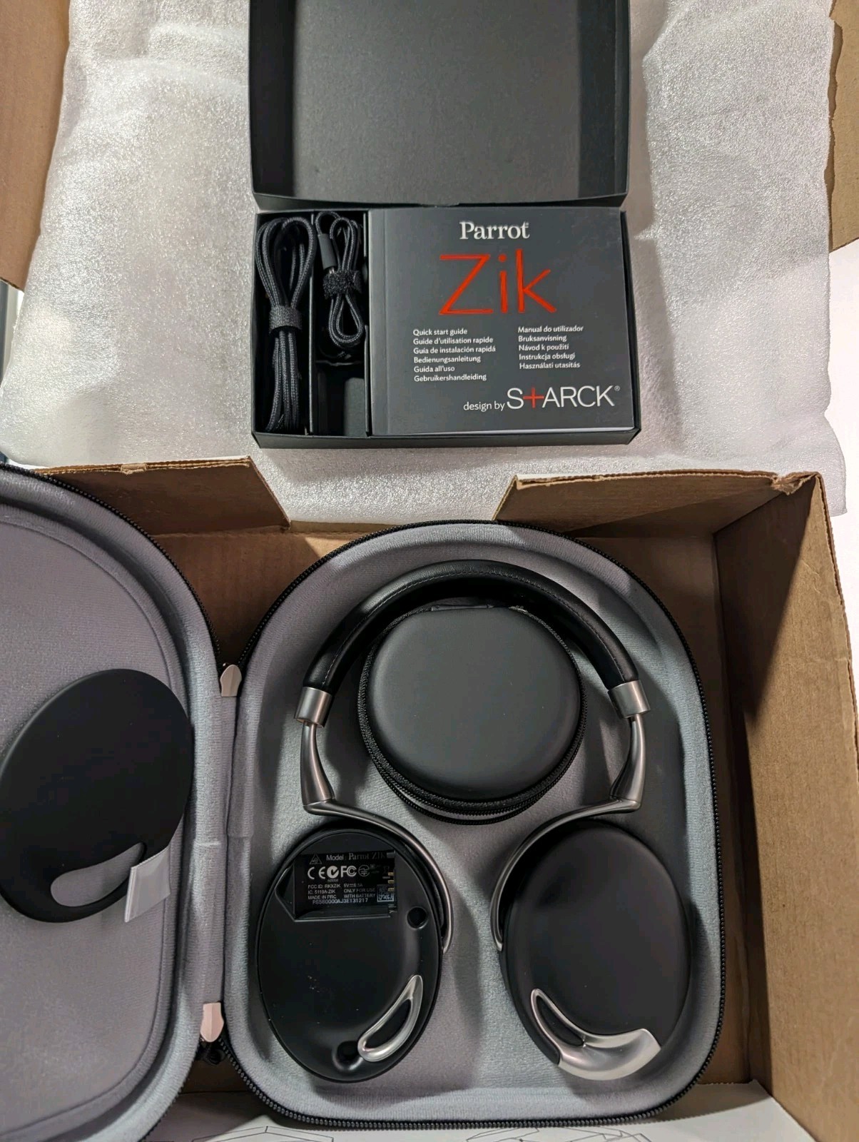 Parrot Zik Wireless Noise Cancelling Headphones with Touch Control – Black