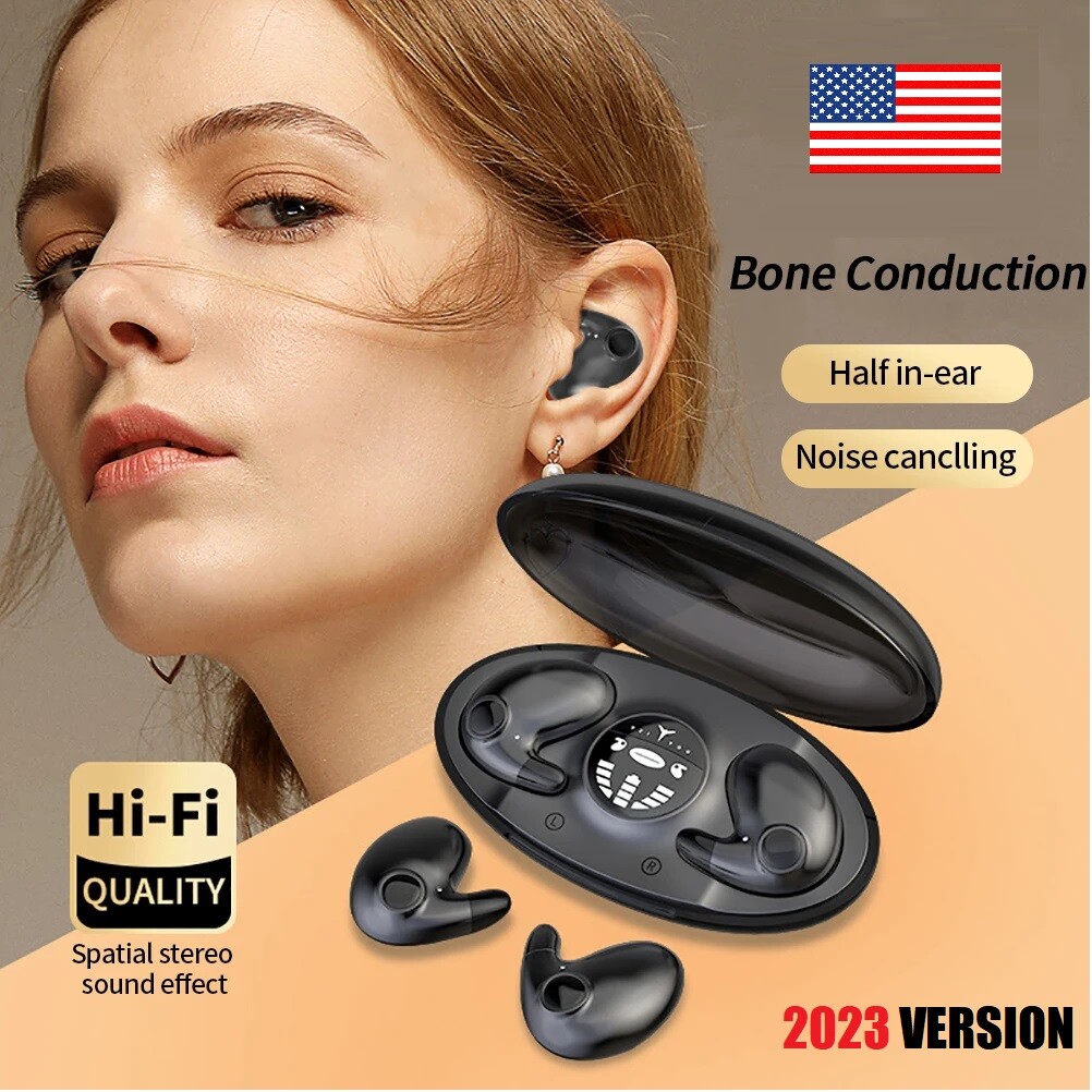 Bluetooth 5.3 Headset Invisible Sleep Wireless Earbuds TWS Waterproof Earphone