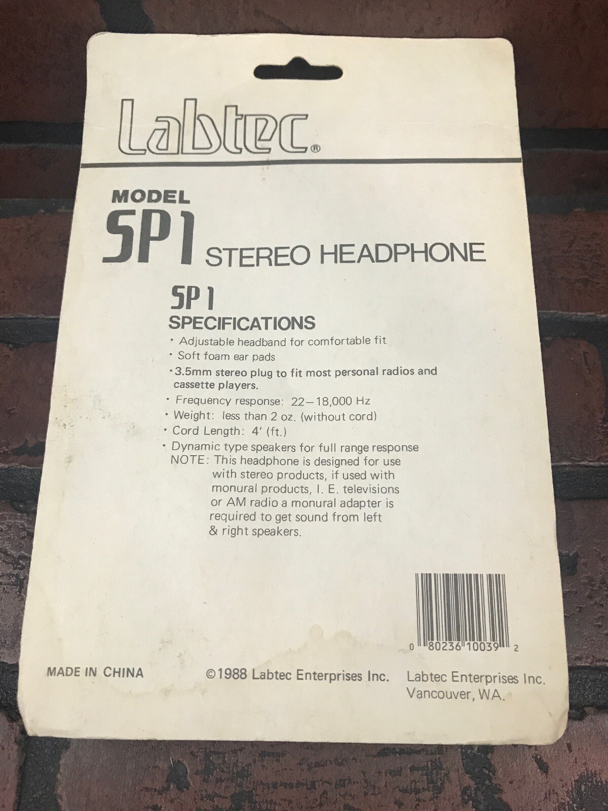 Labtec SP1 Vintage Stereo Headphones