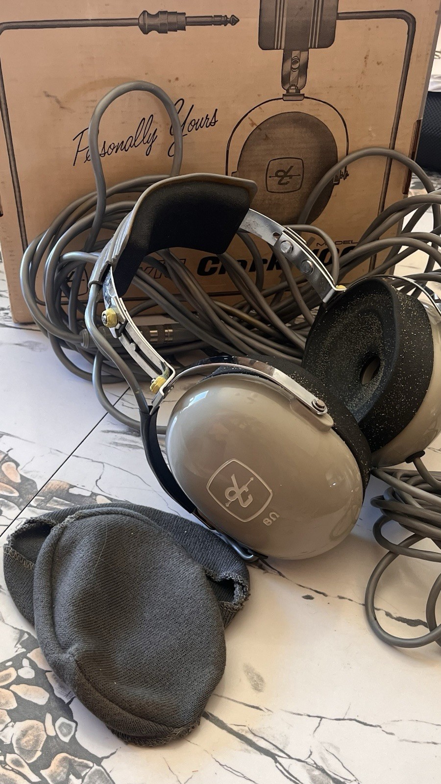 Vtg 1960’s David Clark Model 100 Listen Only Audio Headphones Over the Head VGUC