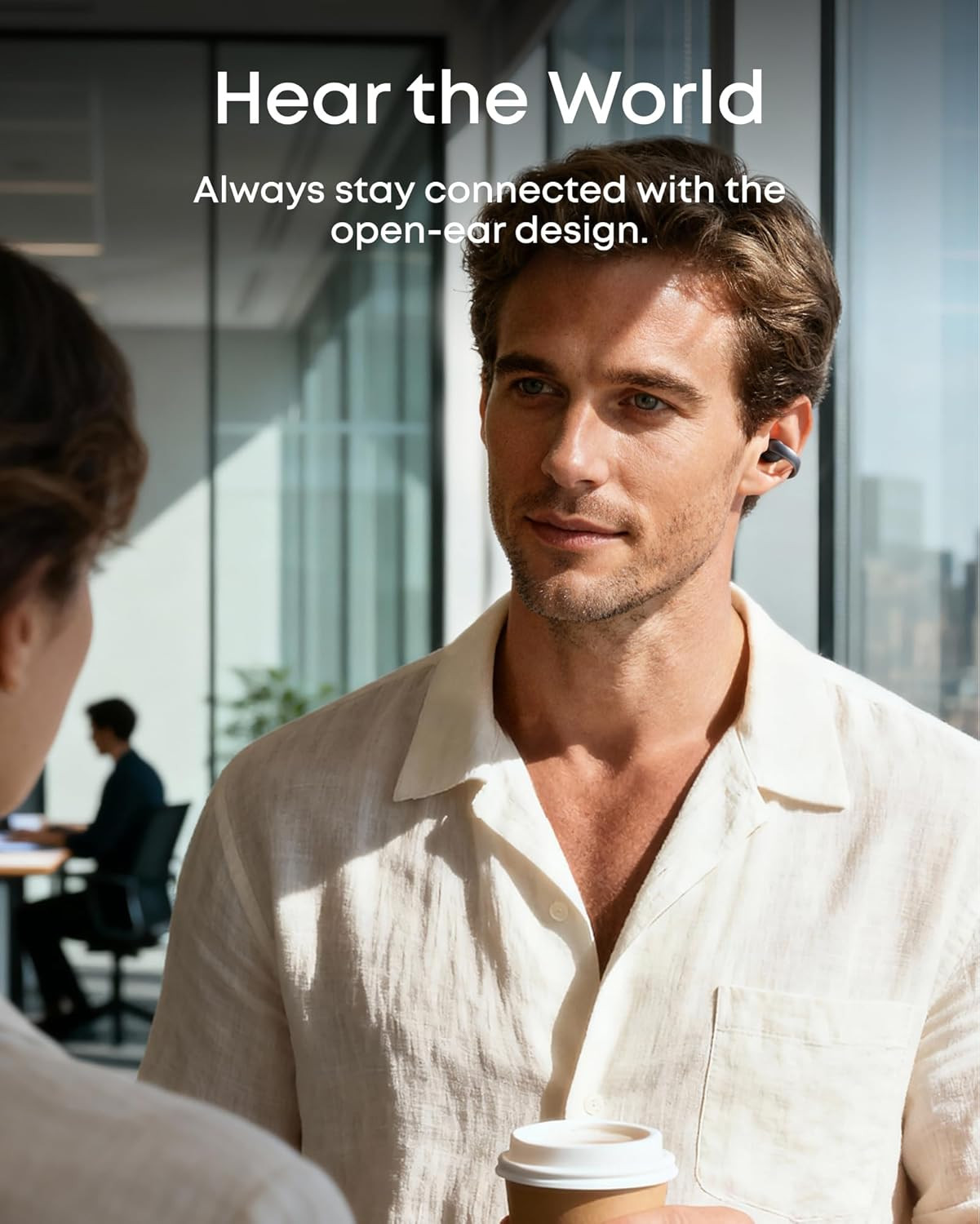 Soundcore Aeroclip by , Open-Ear Earbuds, Clip-On Headphones, Adaptive Comfort,