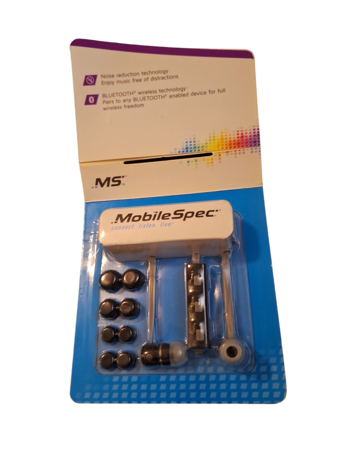 Mobilespec 2021 MBS10121 Stereo Bluetooth Noise Reduction Wireless Earbuds Black