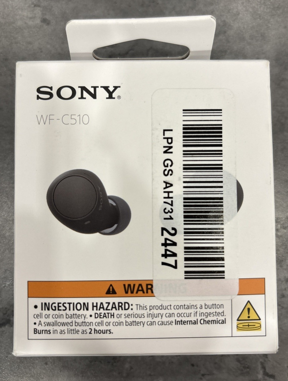 Sony WF C510 Truly Wireless Black Earbuds with Up To 11 Hours Battery Life