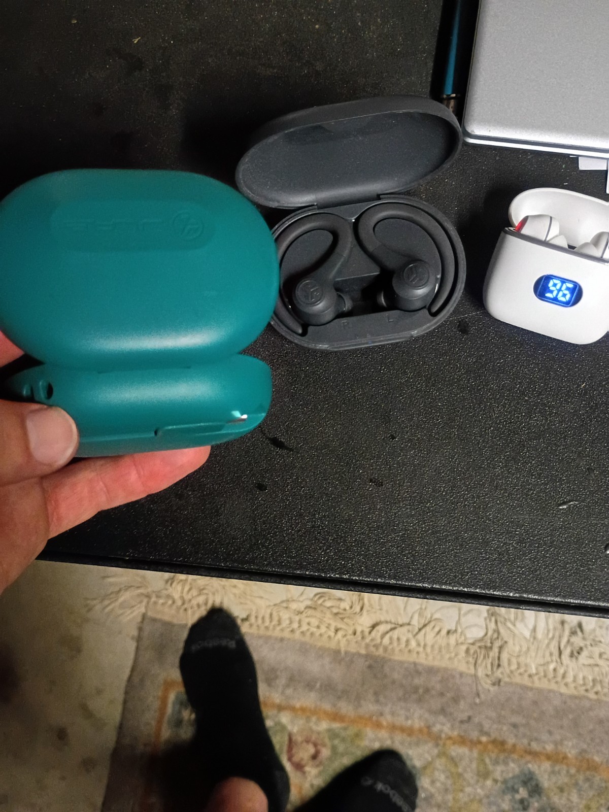 Set Of Jlab Go Sport Wireless Earbud Headphones. Plus Extra Set By Sentry