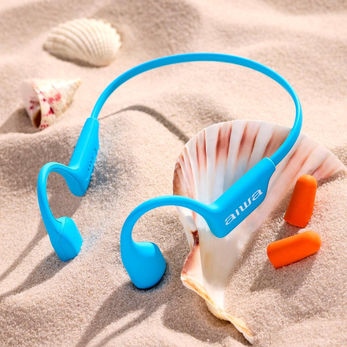 AIWA Prodigy Swim Bone Conduction Open Ear Waterproof Headphones Bluetooth Black