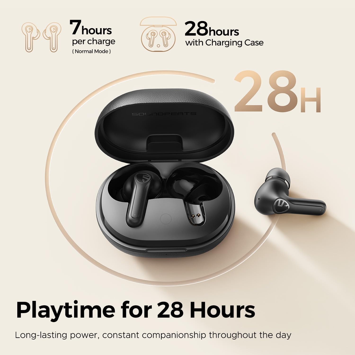 SoundPEATS T3 Pro Wireless Earbuds, 12mm Drivers Bass Stereo, Bluetooth 5.4