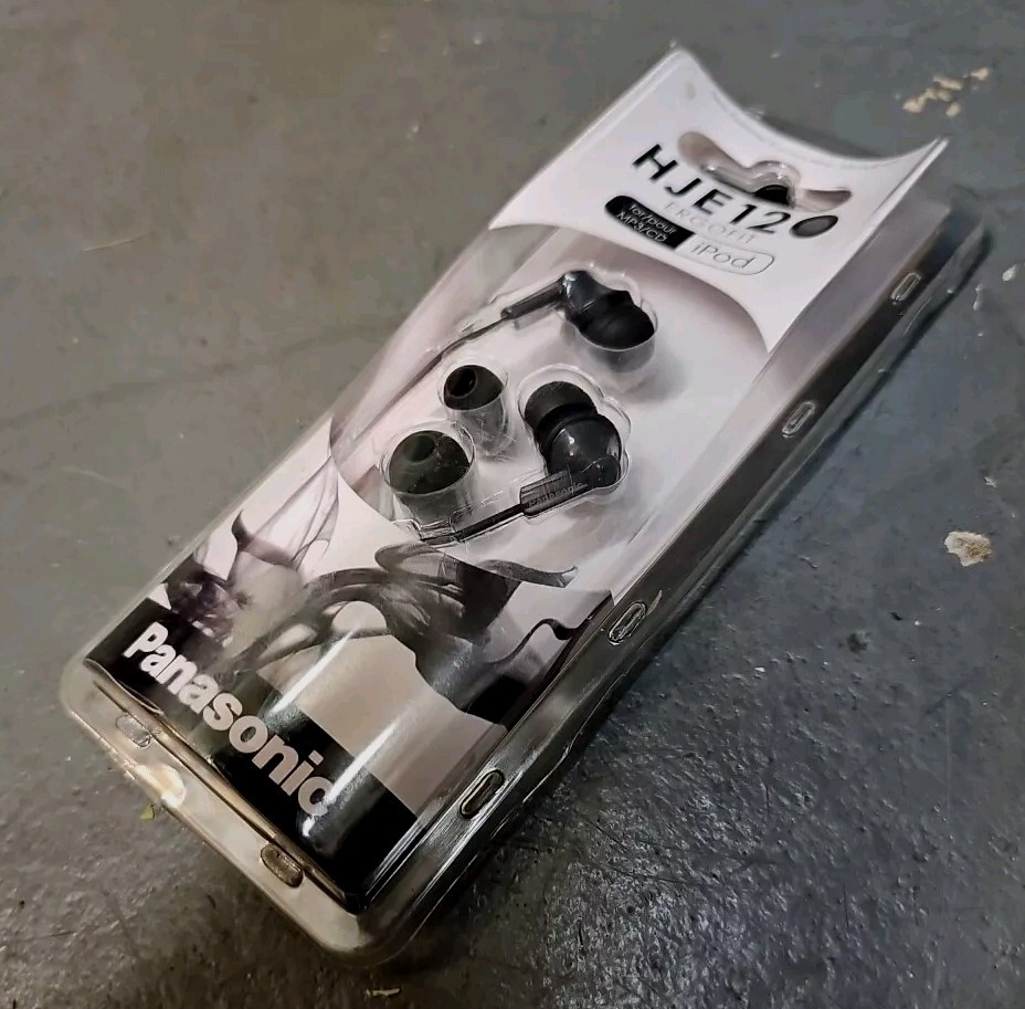 NEW Panasonic RP-HJE120 ErgoFit Earbud Headphones Ergonomic Hold Design Black