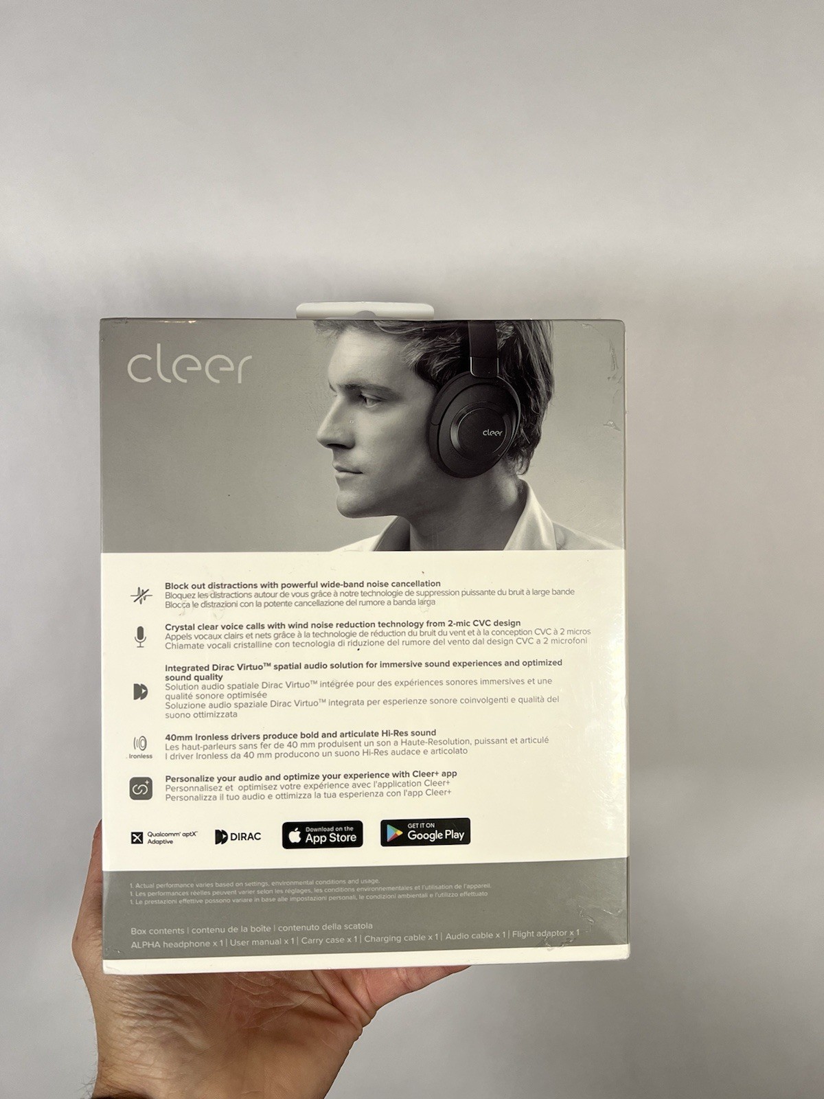 Cleer Audio Alpha Active Noise Cancelling Bluetooth Headphones Black -Sealed