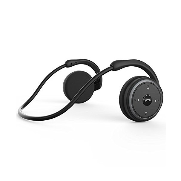 1100 Series Bluetooth Neckband On-Ear Headphones Black Mic Noise Cancel Open Box