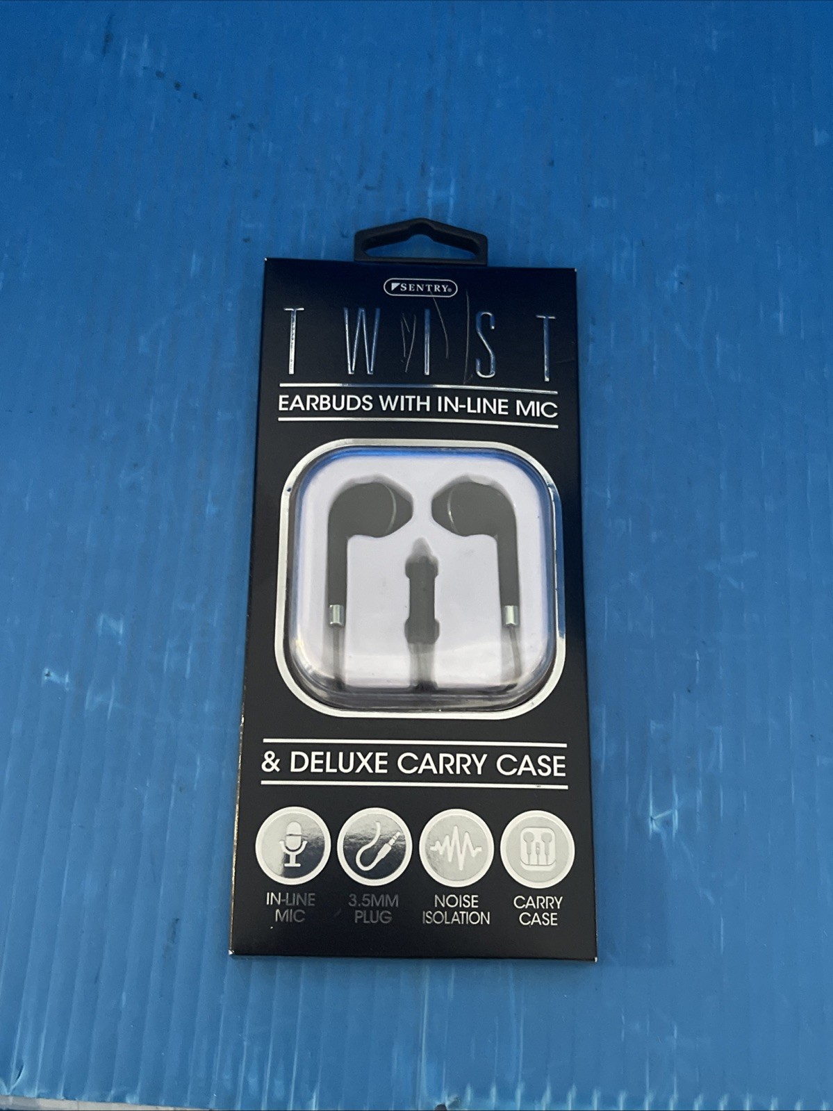 Sentry Twist Earbuds w/ Inline Mic 3.5mm Aux Connector and Carrying Case