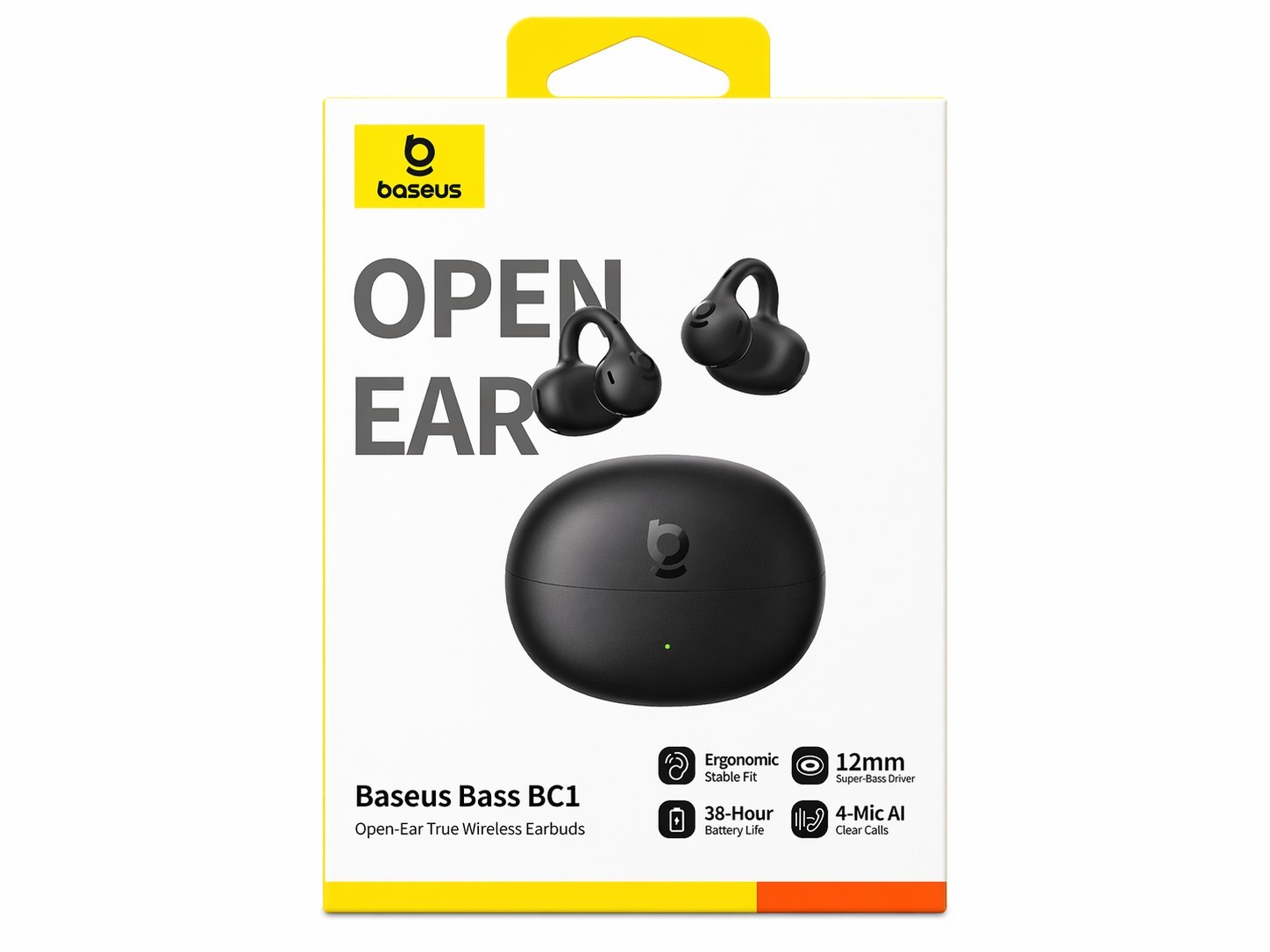 Baseus Bass BC1 Open-Ear Bluetooth Earbuds Black 12mm Driver Noise Isolation Mic