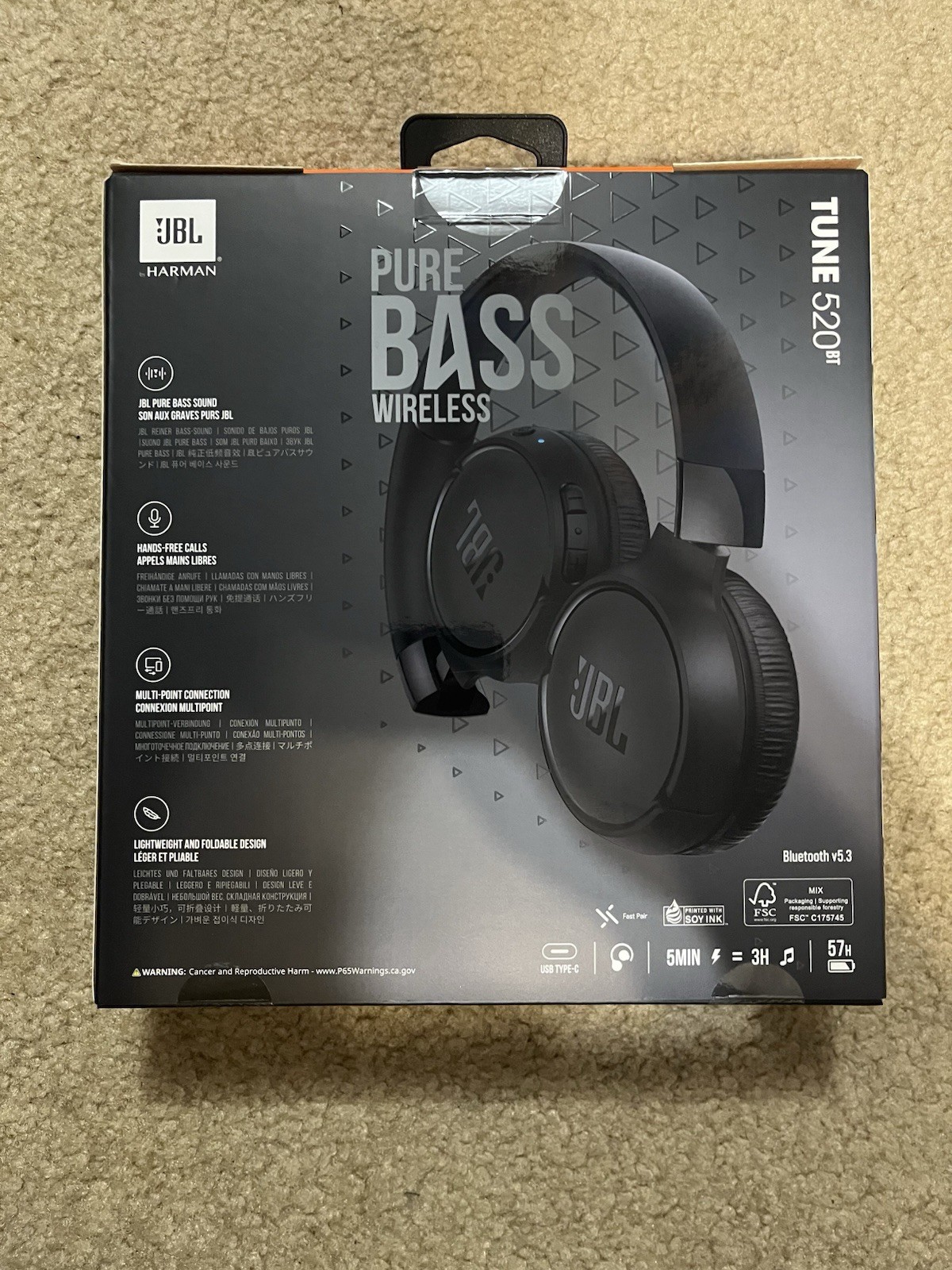 JBL Tune 520 Bluetooth Headphones – NEW (Sealed)