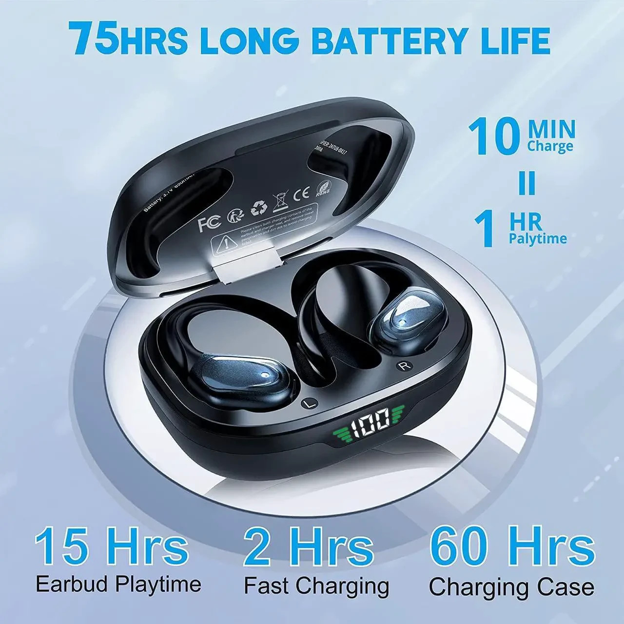 Ture Wireless Earbuds, in Ear Bluetooth Headphones with Built-in Mic