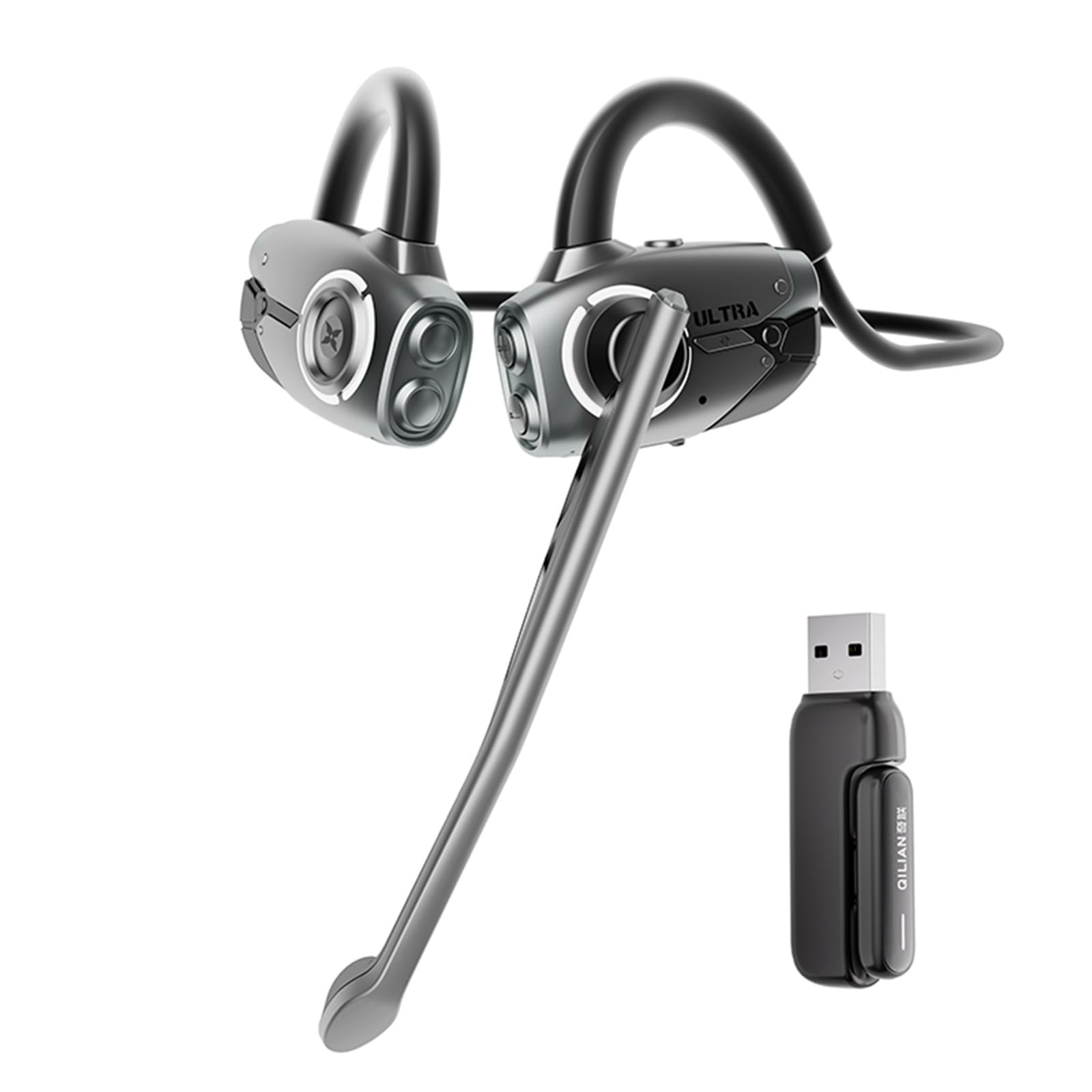 Open Ear Gaming Headphones with Mic, Dual-Mode Wireless, BT6.0/2.4GHz, Ultra-…