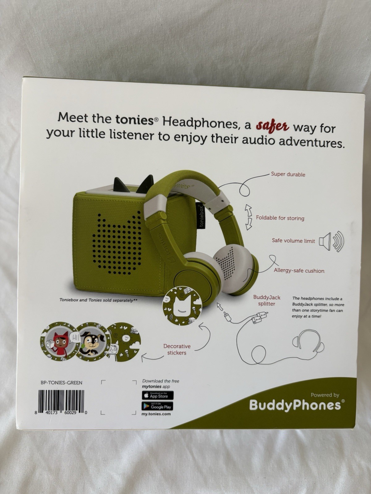 New In Box Tonies Headphones Green