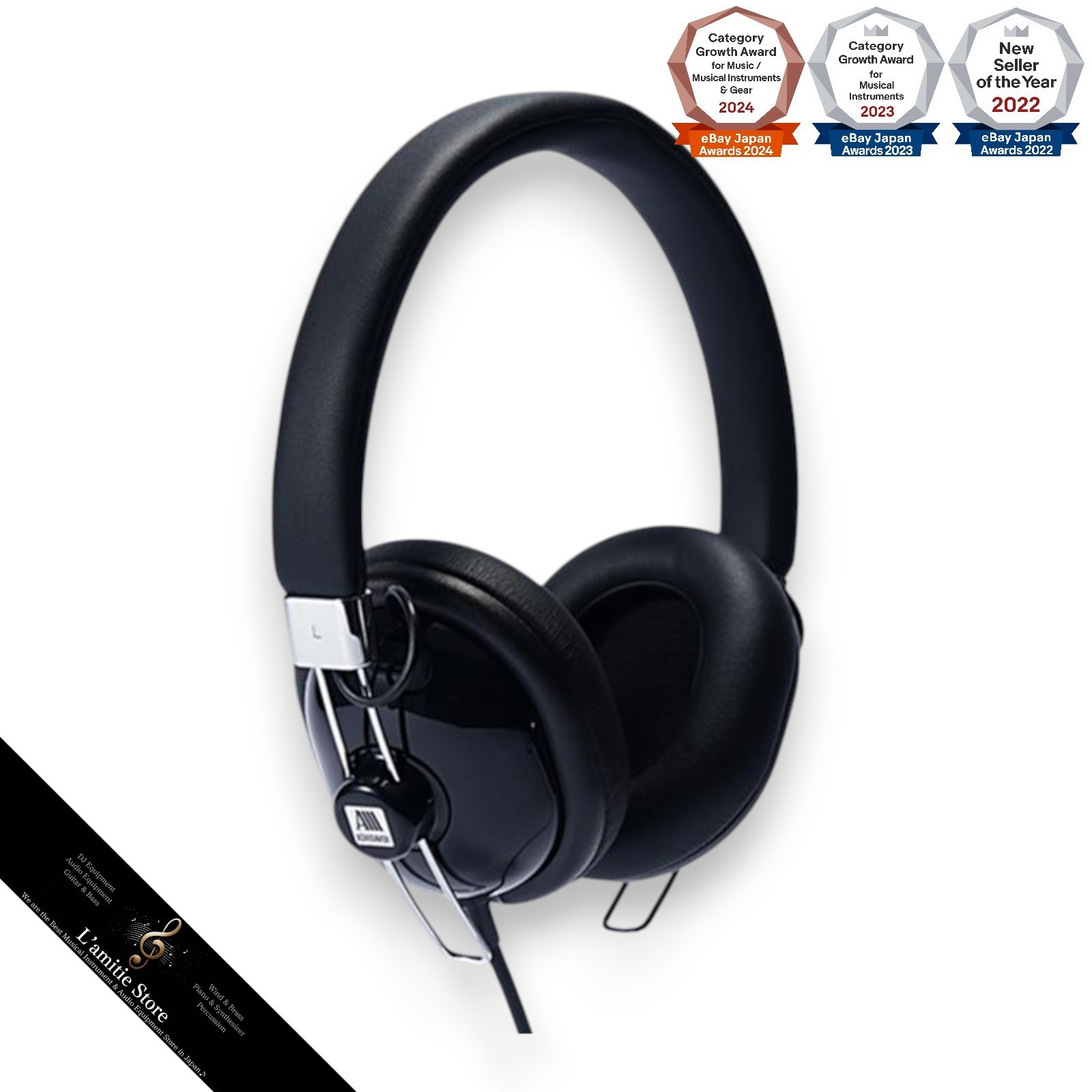 ASHIDAVOX HA-ST12-K Black Wired Headphones HAST12 Japan New