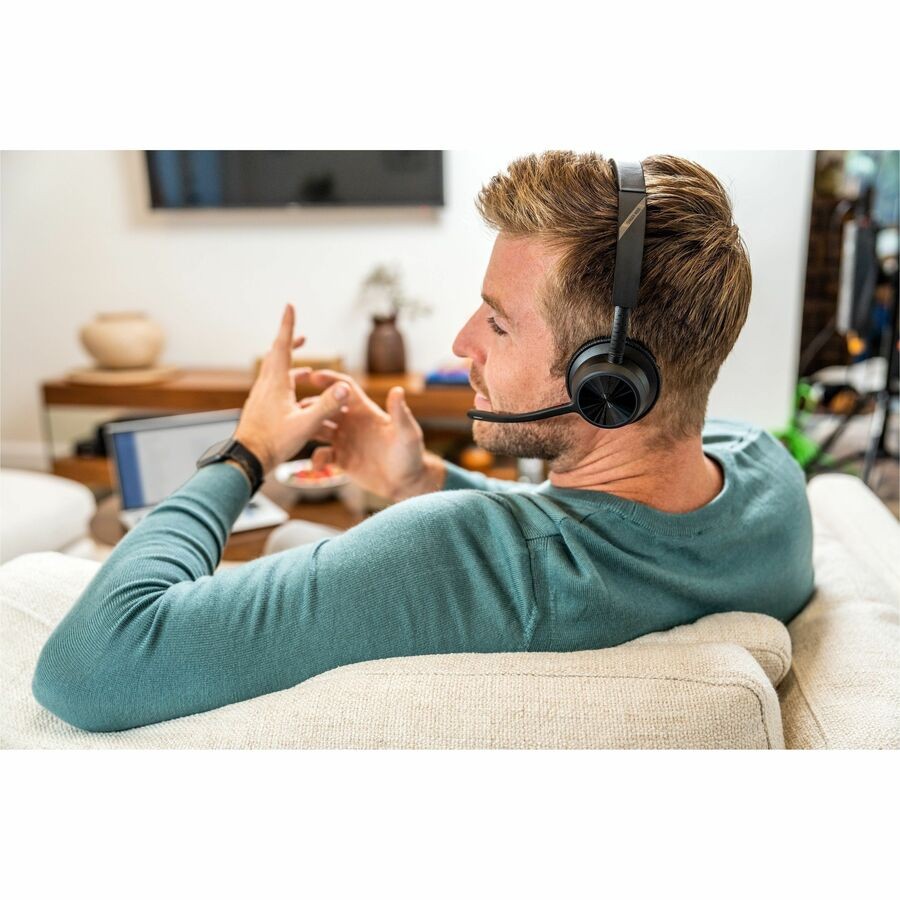 Poly Voyager 4320 UC Stereo USB-A Headset + BT700 USB-A Adapter + Charging Stand
