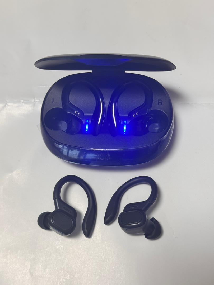 Wireless Bluetooth Earhook Earbuds LED Display Charging Case Noise Reduction