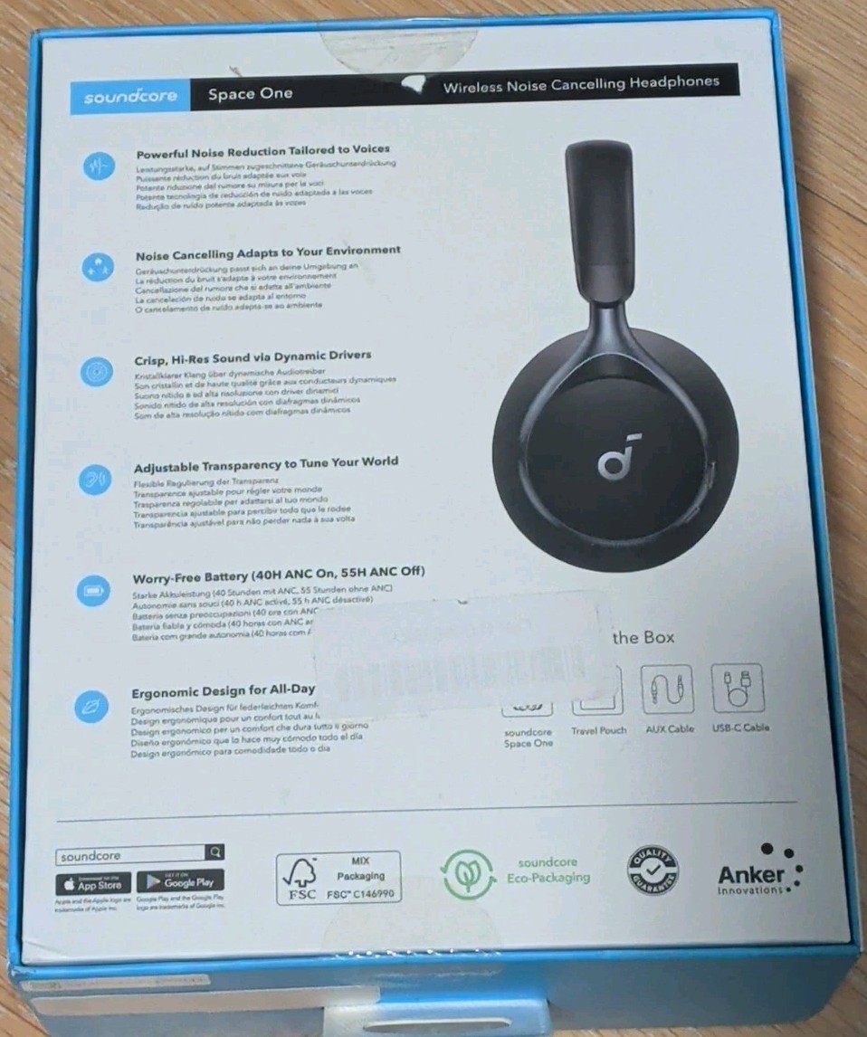 Soundcore Space One Wireless Headphones 2X Stronger Voice Reduction 40H ANC Play