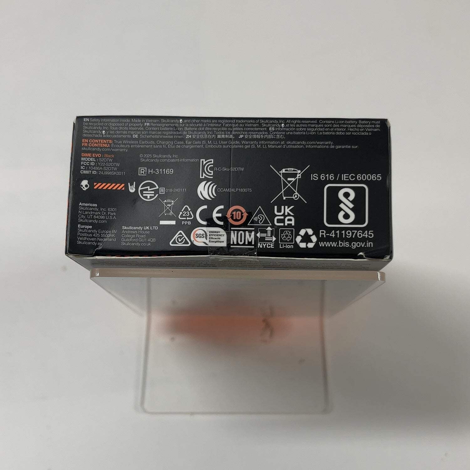 New Skullcandy Dime Evo Water Resistant Wireless Earbuds Black S2DTW