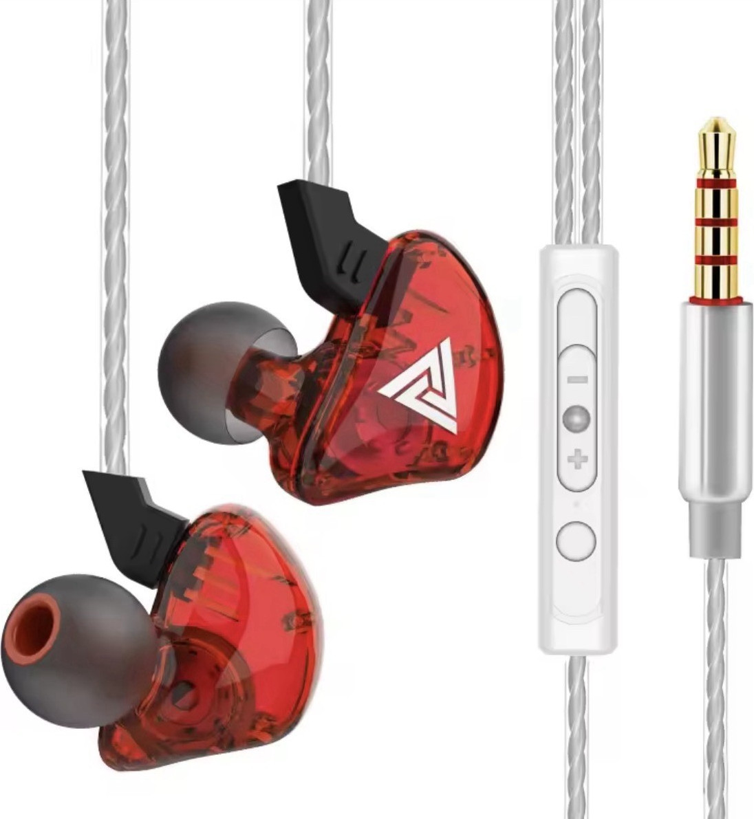 QKZ AK3 Wired In-Ear Monitor Earbuds w/Mic HiFi Gaming Music Red