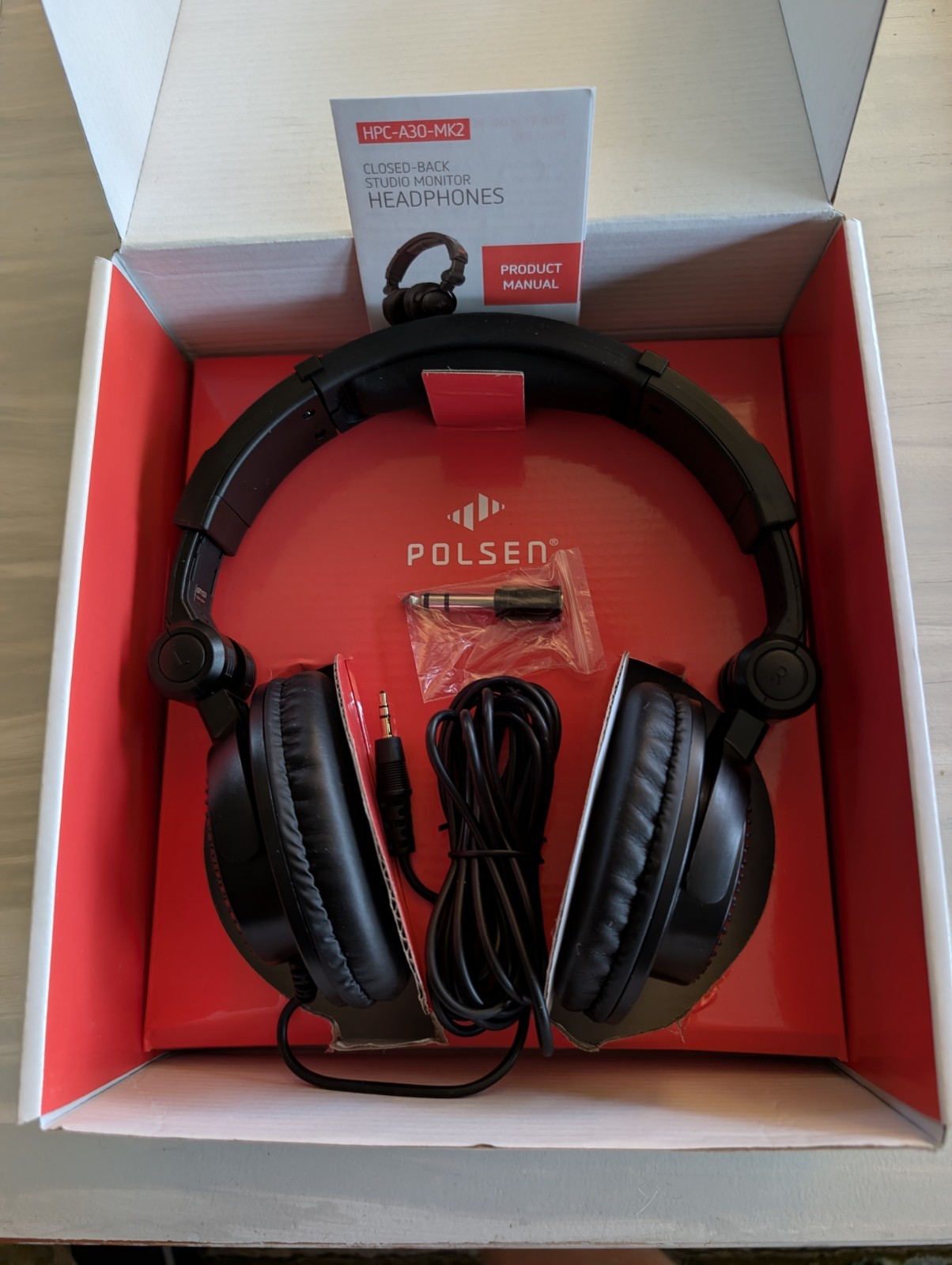 Polsen, HPC-A30-MK2, Closed-Back Studio Monitor Headphones, Black, New: Open Box