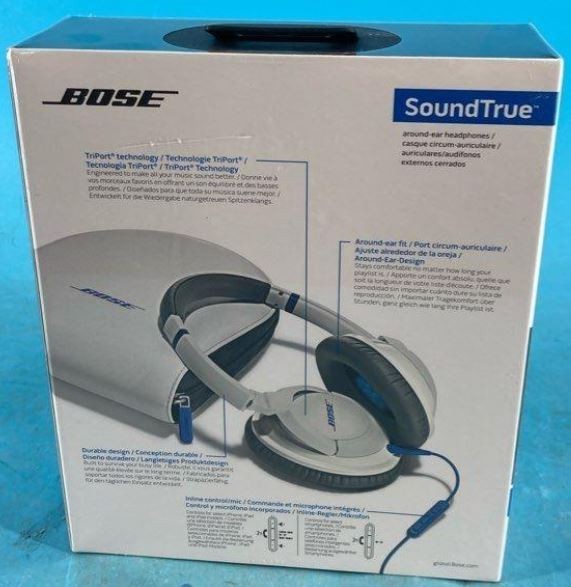 Bose SoundTrue Headphones Wired Around-Ear Mic iPhone iPod iPad White Sealed