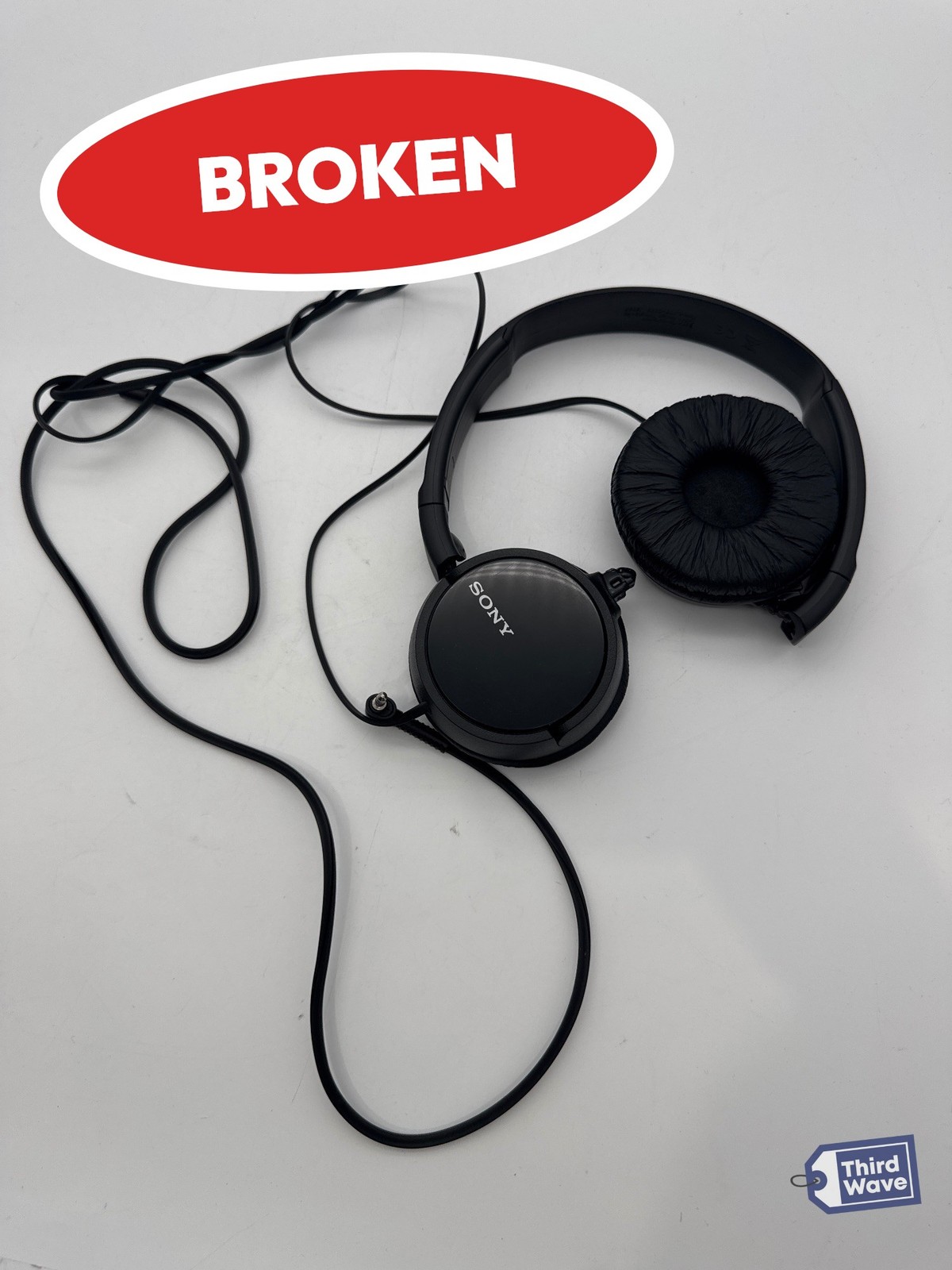 (BROKEN) Sony Wired On-Ear Headphones Black Foldable Lightweight MDR-ZX110